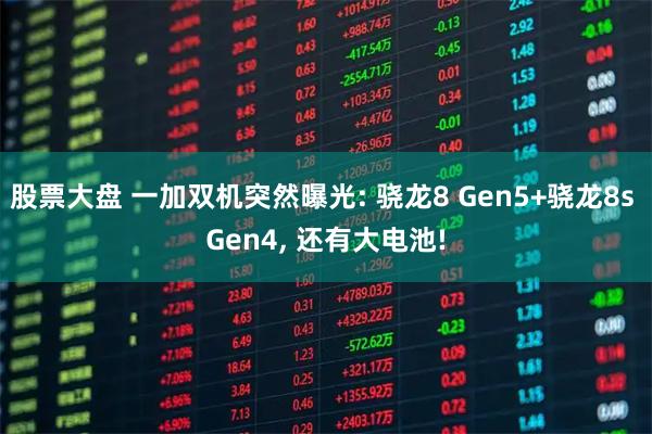 股票大盘 一加双机突然曝光: 骁龙8 Gen5+骁龙8s Gen4, 还有大电池!